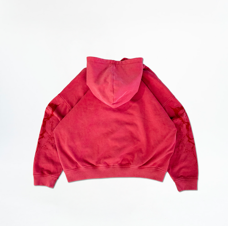 PEACE TREATY HOODIE - WASHED SCARLET