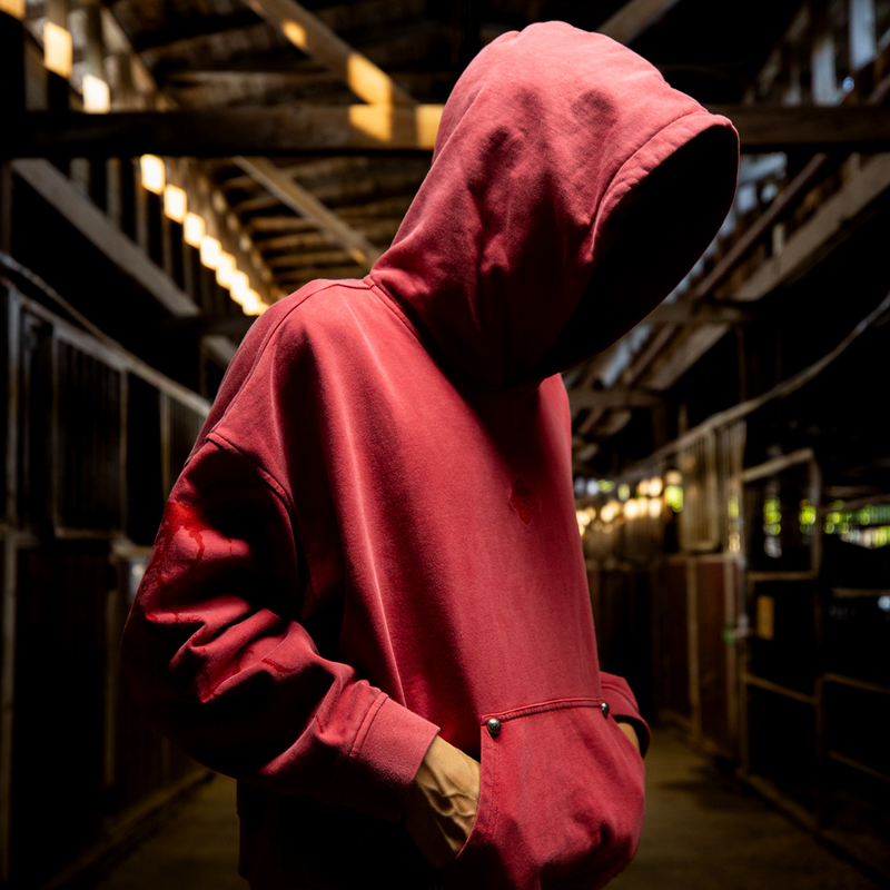 PEACE TREATY HOODIE - WASHED SCARLET