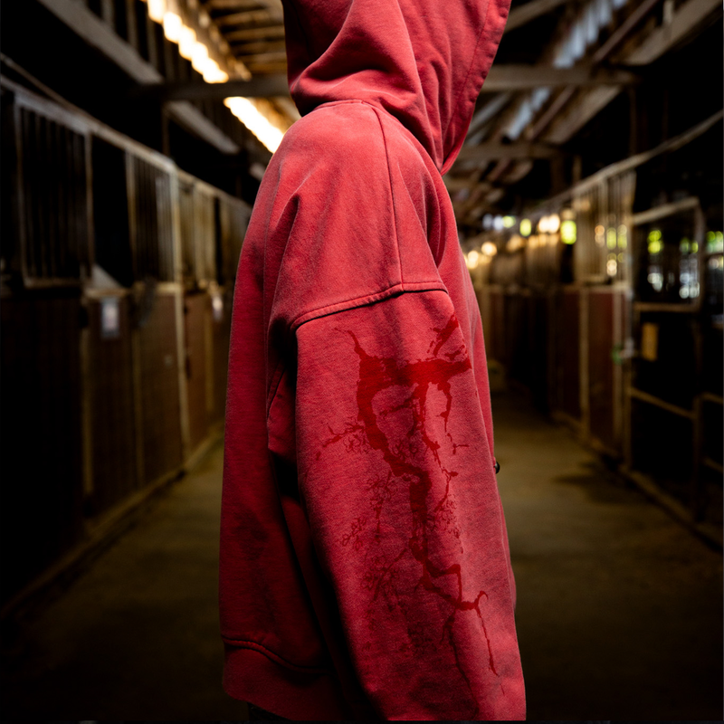 PEACE TREATY HOODIE - WASHED SCARLET
