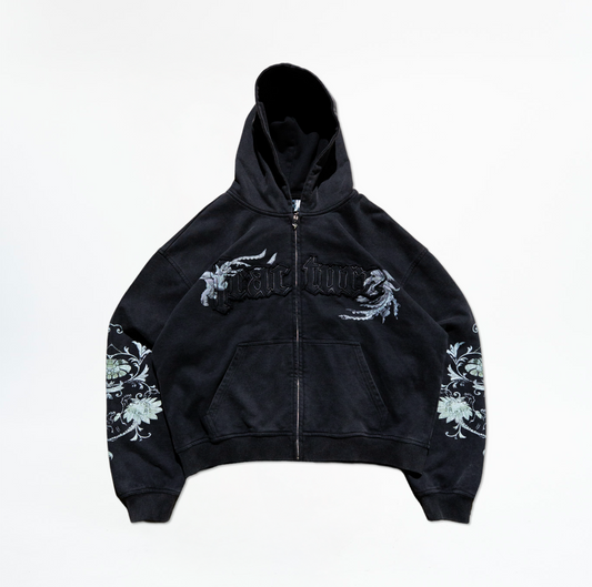 DISTRESSED LACQUER ZIPUP